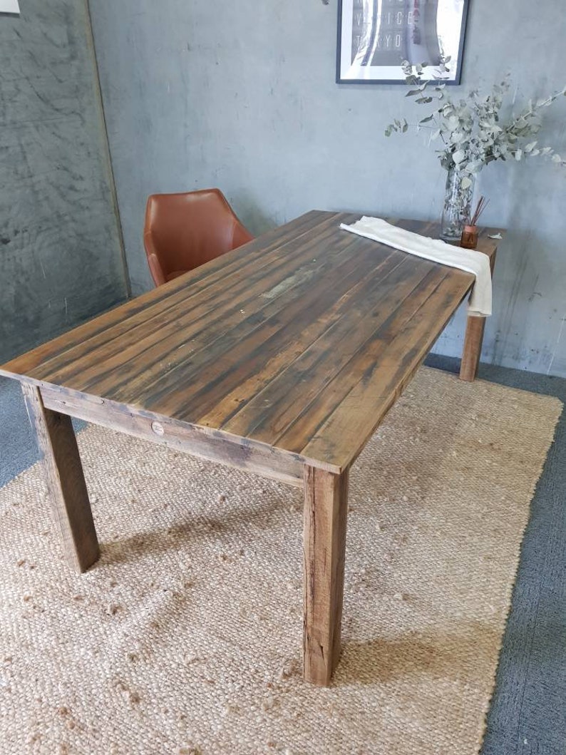 3 Metre Recycled Timber Dining Table and Optional Bench Seats Etsy
