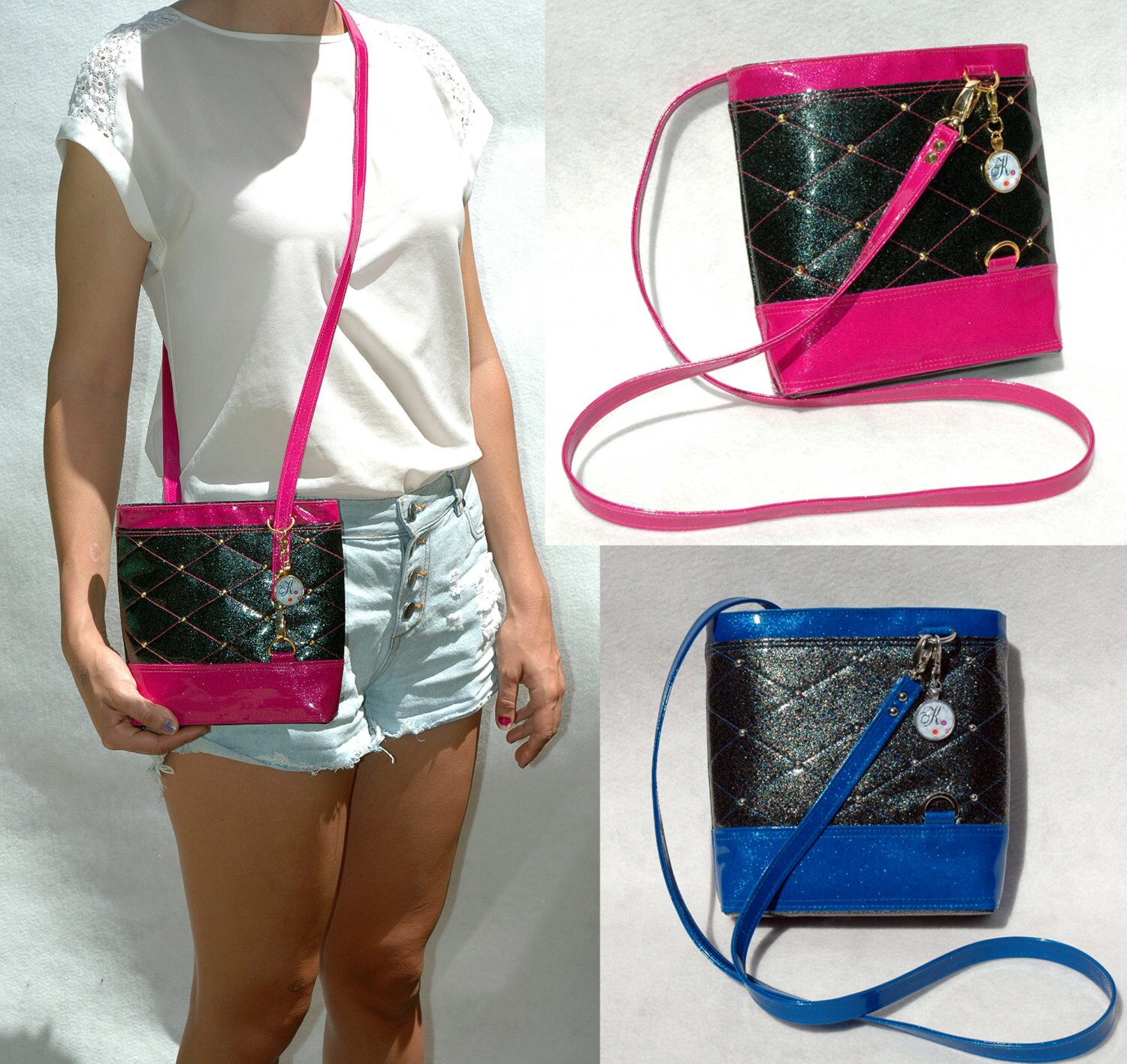 Vegan Handbag Hot Pink Handbag Gift for Her Crossbody Bag Etsy