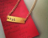 personalized hand-stamped initial necklace
