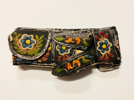 1930s European Folk Belt Hand Embroidered