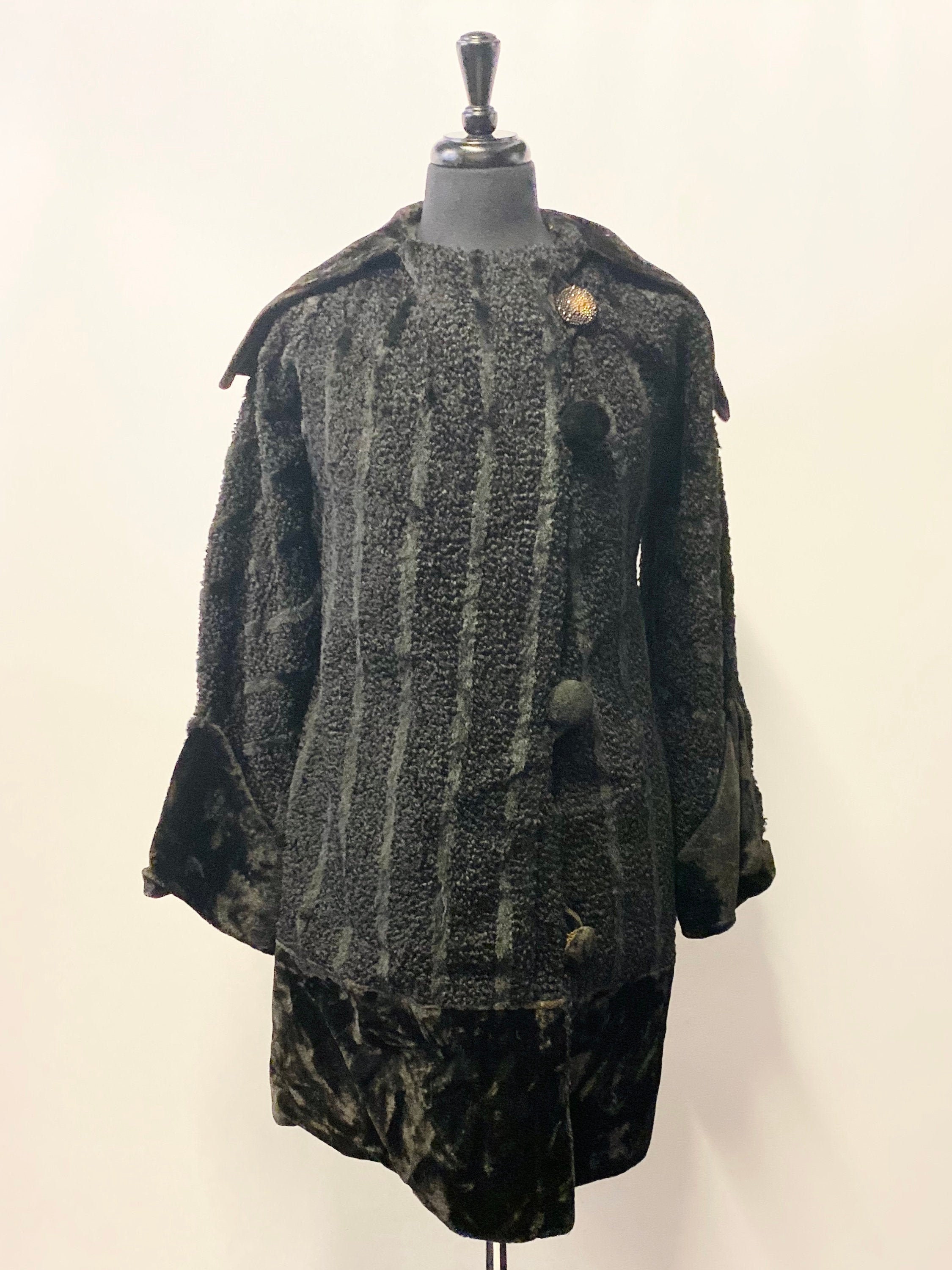 Edwardian American Antique Faux Astrakhan Coat - Etsy