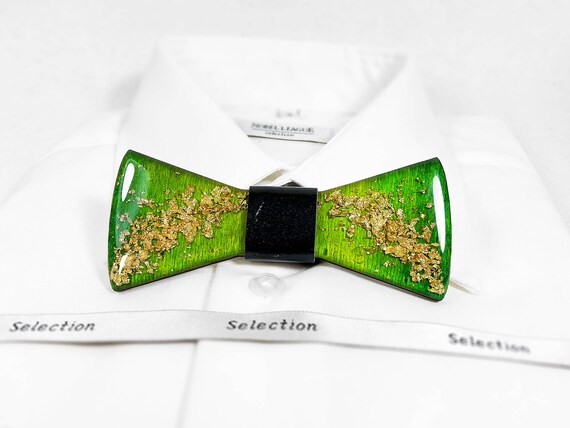 groom resin bow tie for gentleman blue gold wood necktie weeding theme groomsman Royal blue sparkle gold bits wooden bow tie father