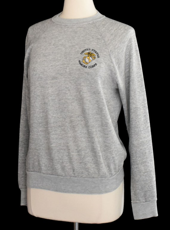 Vintage 60s US Marine Corps Sweatshirt, 1960s Uni… - image 3