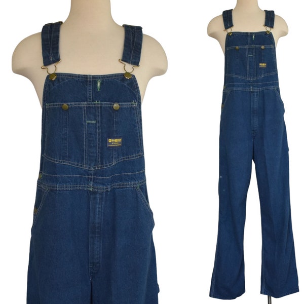 Vitnage 80s Osh Kosh Vestbak Overalls, 1980s Dark Wash Bib Front Overalls, Size Small to Medium