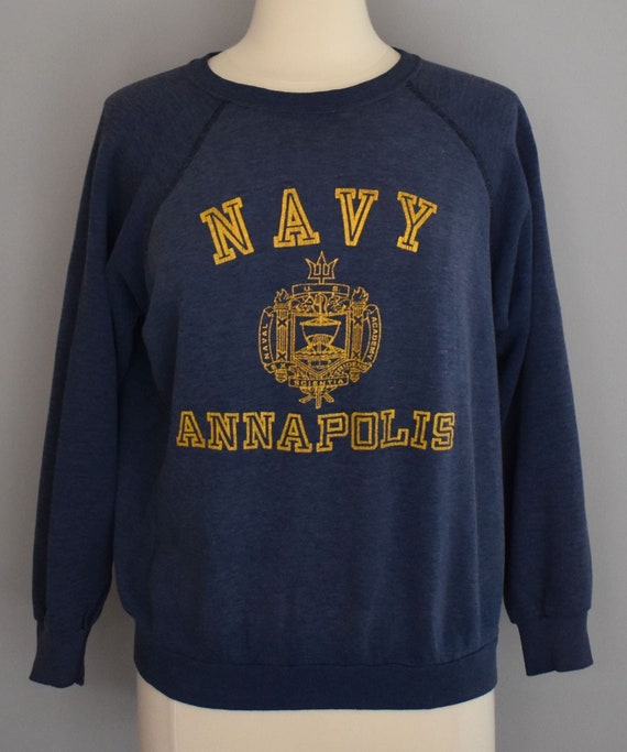 US Navy Sweatshirt, Vintage 60s Annapolis Shirt, 1