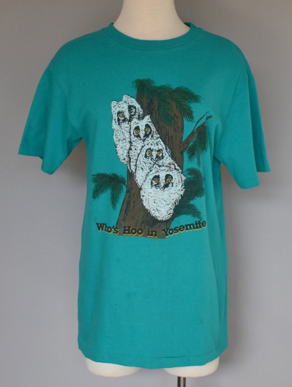 Vintage 80s Yosemite T-shirt, 1980s Owl Puffy Gra… - image 2