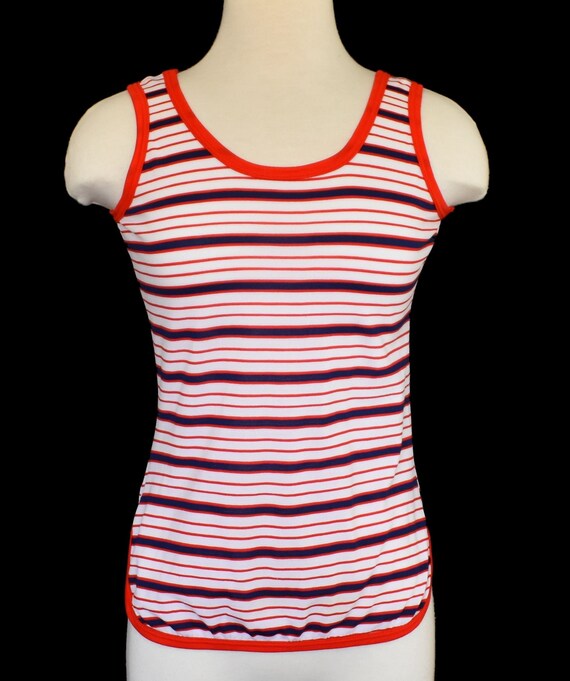 70s Stiped Tank Top Kmart Nylon Stripe Shirt Vintage 1970s - Etsy