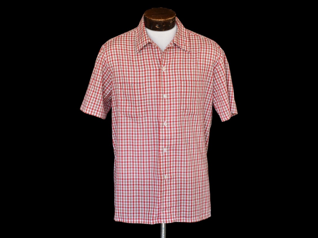Vintage 70s Men's Jcpenney Short Sleeve Shirt, 1970s Plaid Button Front ...