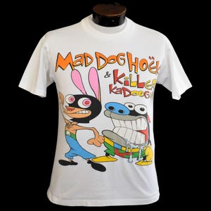 Vintage Ren and Stimpy T-shirt, 90s Nickelodeon Tee, 1990s Adult Cartoon Shirt, Size Small to Medium