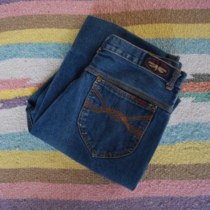 Vintage 70s Brittania Jeans, 1970s Dark Wash Heavy Denim, Size 30 x 31