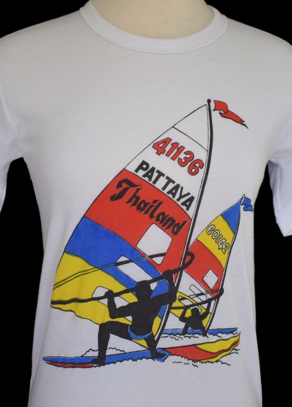 Vintage 80s Pattaya Thailand Souvenir T-shirt, 19… - image 3