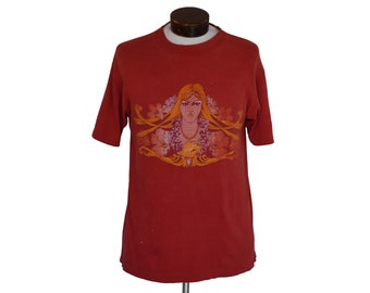 Vintage 80s Mermaid T-shirt, 1980s Sea Goddess Tee Shirt, Size Large to XL
