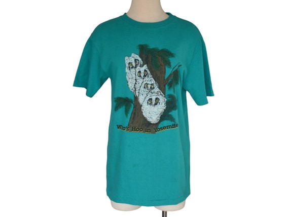 Vintage 80s Yosemite T-shirt, 1980s Owl Puffy Gra… - image 1