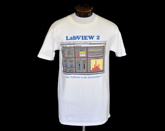 Vintage 90s LabVIEW 2 Software Tee Shirt, 1990s Graphical Programming T-shirt, Size Medium