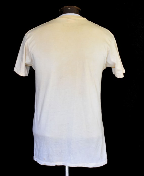 Vintage 60s Dirty White Single Stitch Blank Tee, … - image 5