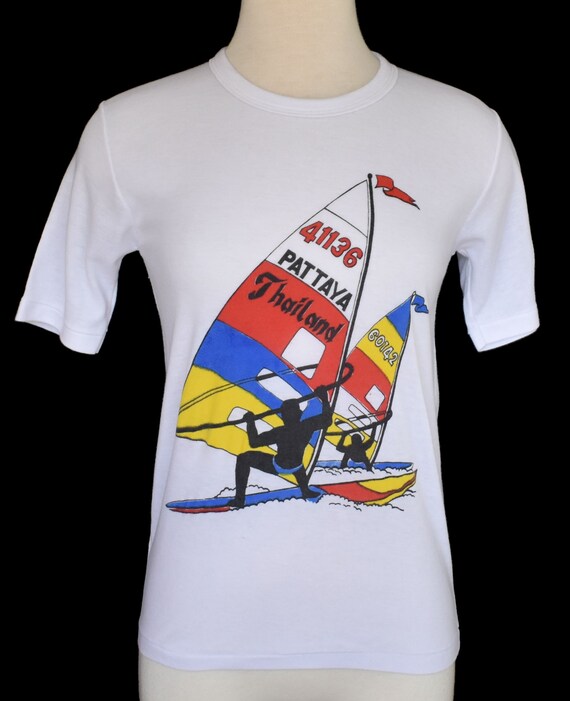 Vintage 80s Pattaya Thailand Souvenir T-shirt, 19… - image 2