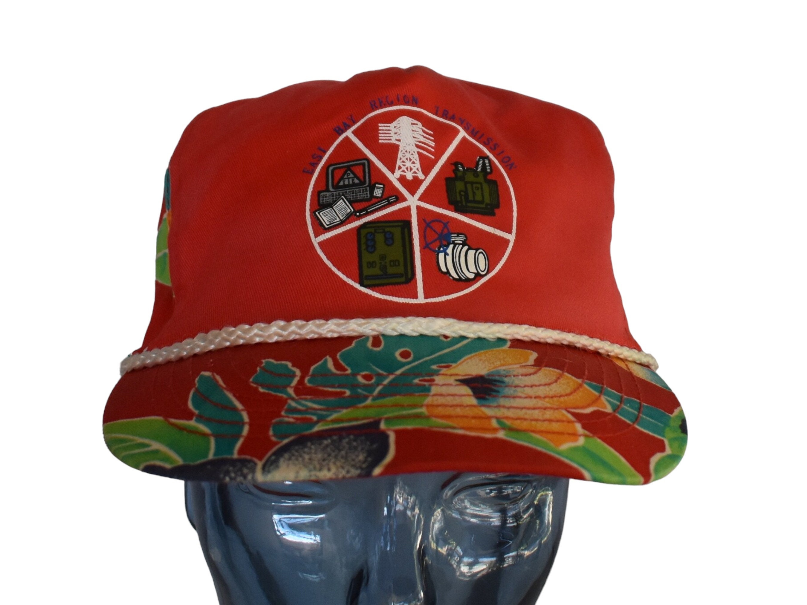Vintage 80s East Bay Region Transmission Snapback 1980s Floral
