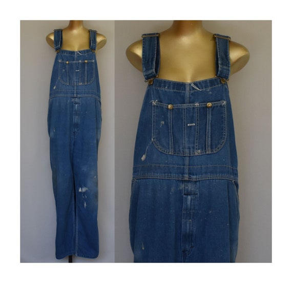 Vintage 70s Sears Work Overalls, 1970s Medium Was… - image 1