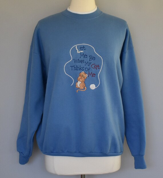 blue cat sweatshirt