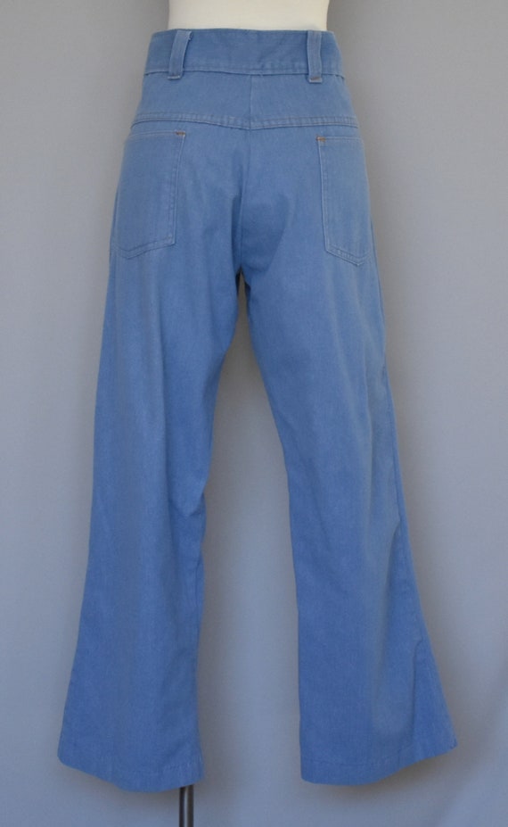 Vintage 70s Light Wash Jeans, 1970s Sky Blue Soft… - image 5