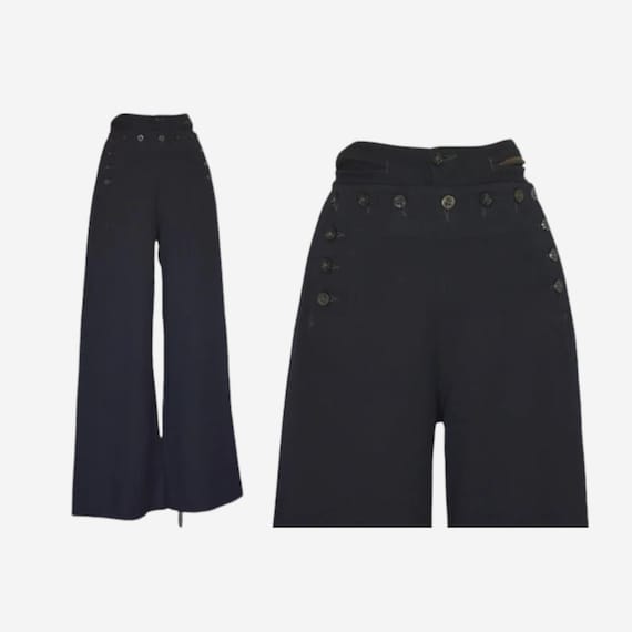 パンツ us.navy 40s 50s Sailor Pants 1940s U.S. Navy Wool Uniform Pants, WWII Naval Button Flap