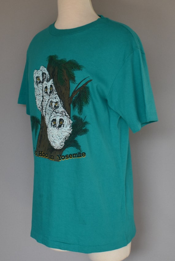 Vintage 80s Yosemite T-shirt, 1980s Owl Puffy Gra… - image 4