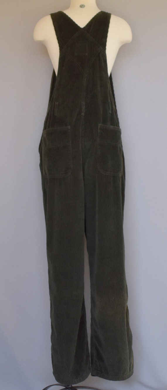 Vintage 90s Corduroy Overalls, 1990s Dark Green C… - image 6