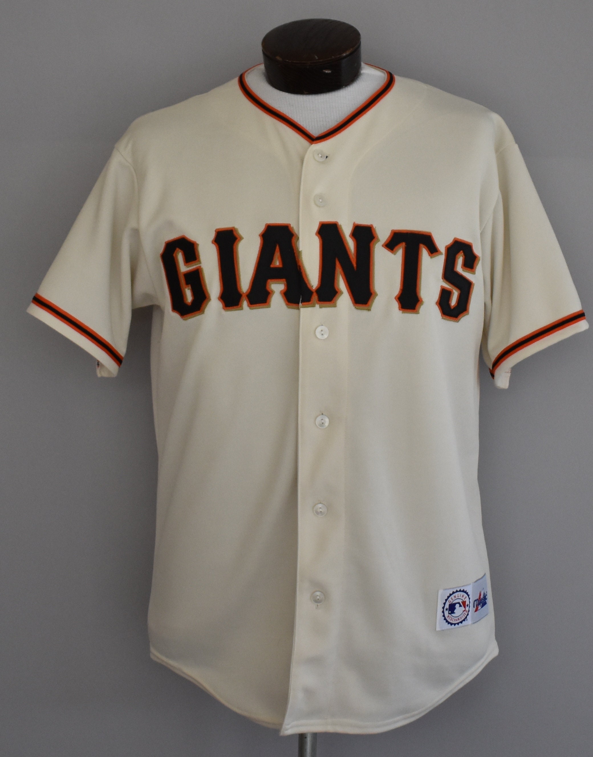 San Francisco Giants Jersey, Vintage 90s SF Giants Blank Baseball Jersey,  1990s Button Front by Majestic, Size Medium to Large