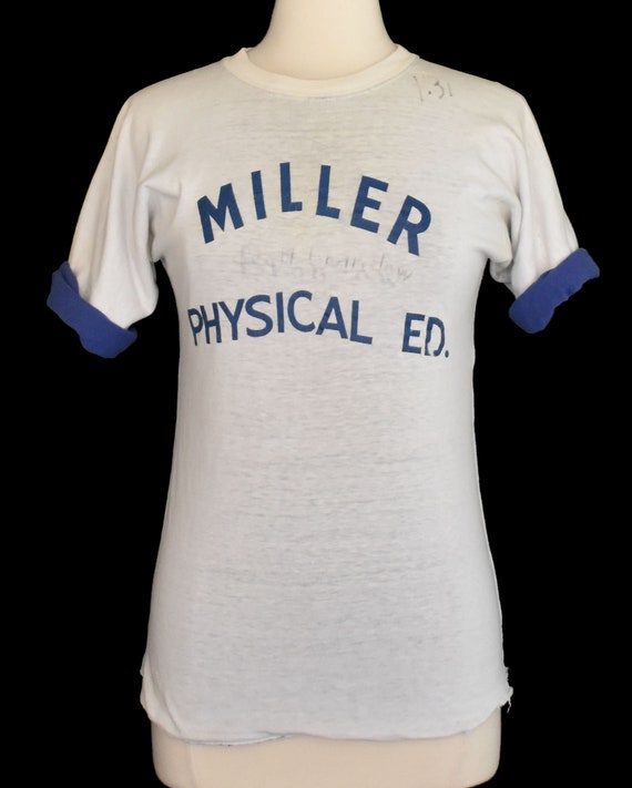 Vintage Phys Ed T-shirt, 50s High School Gym Tee,