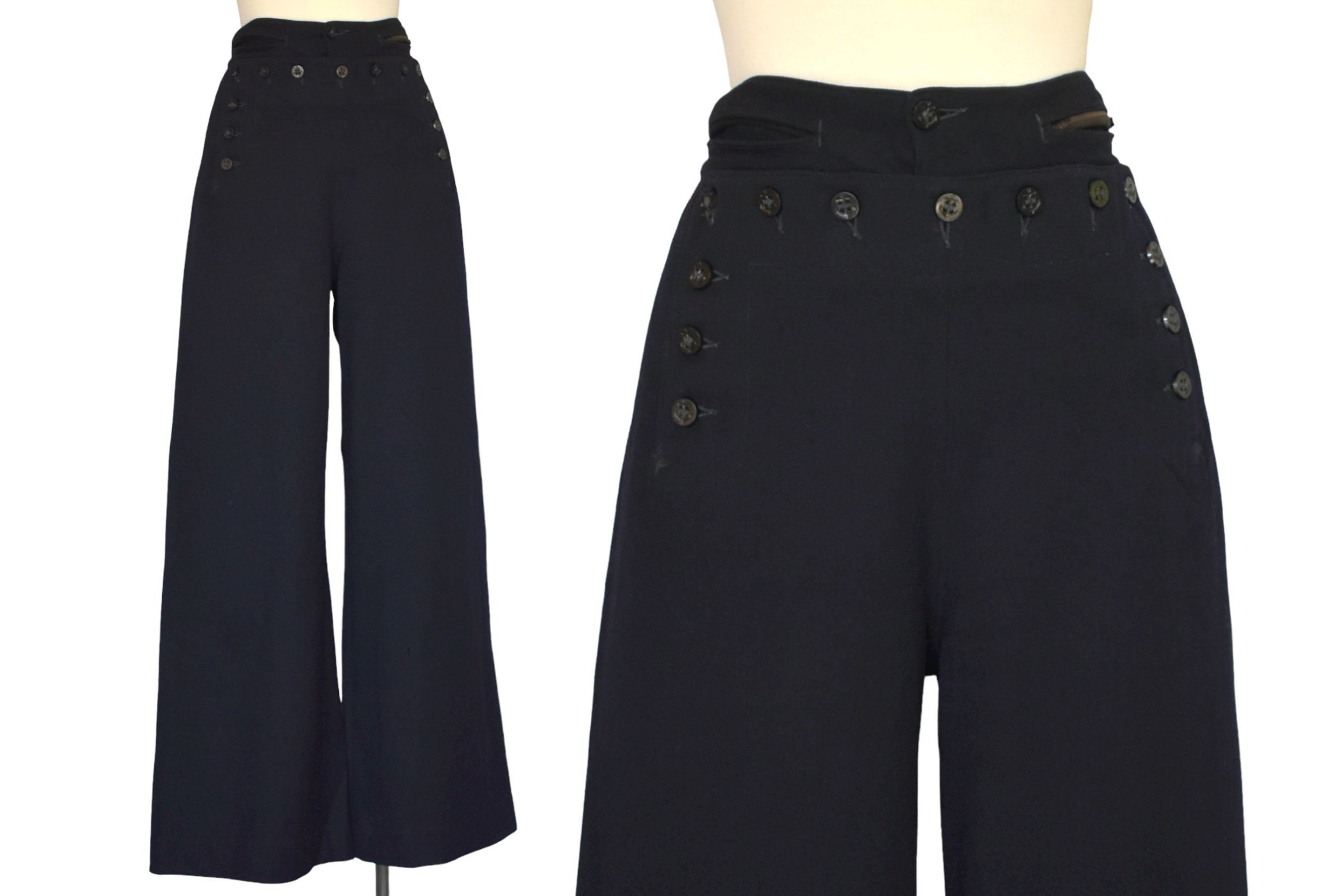 パンツ 40-50s us.navy Sailor Pants 1950's Sailor High Waisted Denim Pants 29” - Etsy