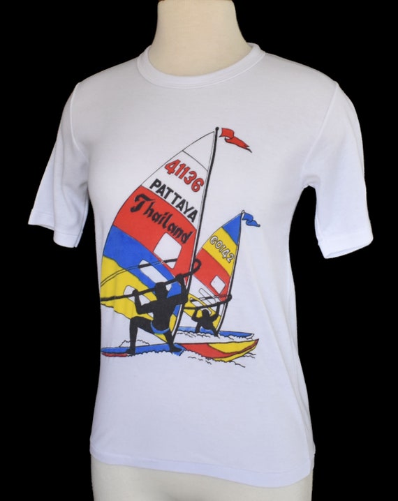 Vintage 80s Pattaya Thailand Souvenir T-shirt, 19… - image 4