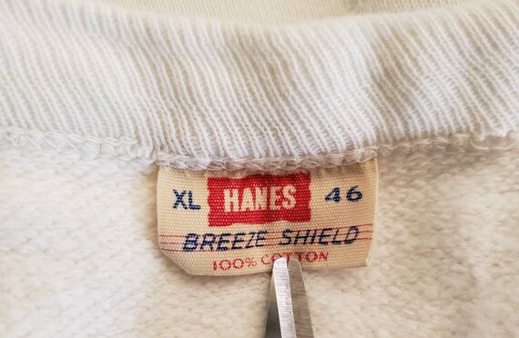 Vintage 60s Hanes Blank Sweatshirt, 1960s White Destroyed Raglan 