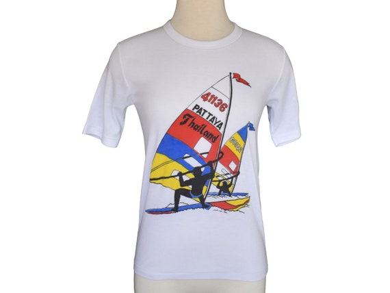 Vintage 80s Pattaya Thailand Souvenir T-shirt, 19… - image 1