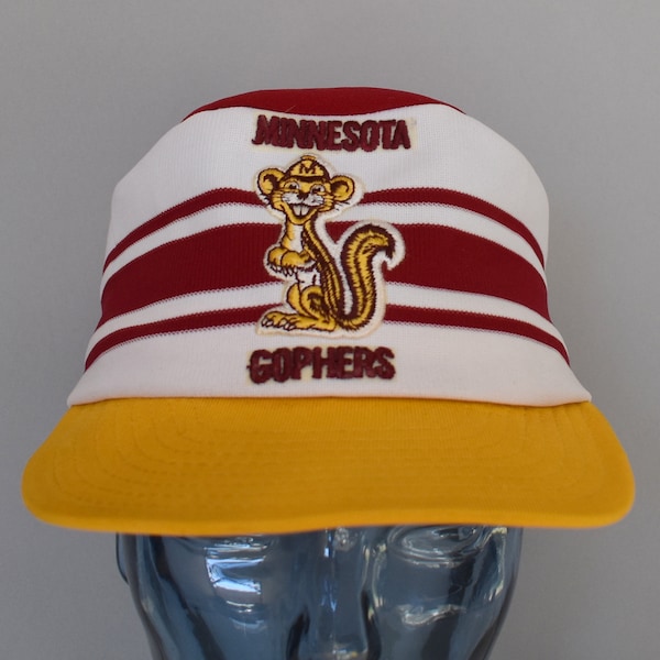 Vintage 70s University of Minnesota Gophers Pillbox Snap Back Hat