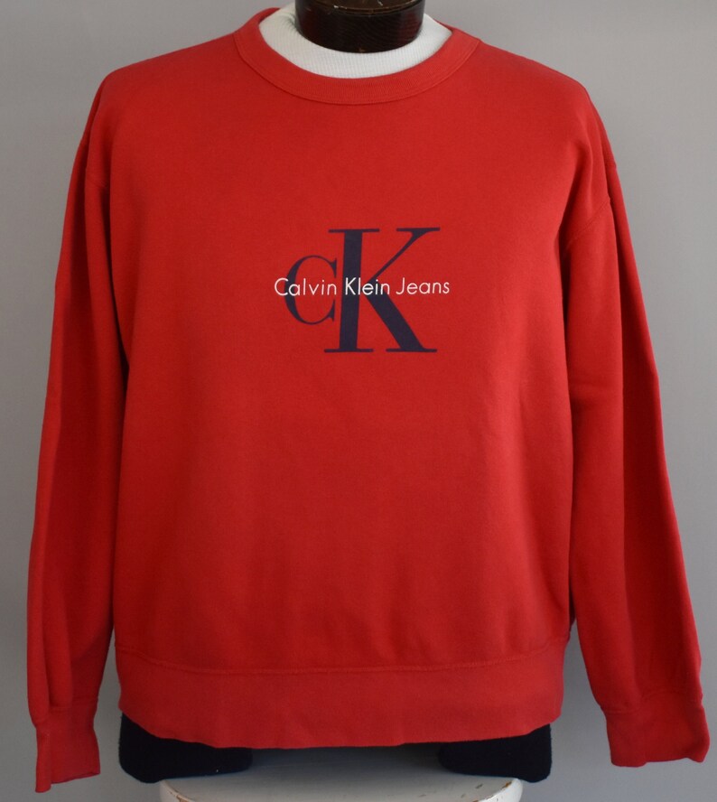 red calvin klein sweatshirt