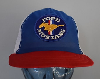 Vintage 80s - Snapback, Patch Mustang Etsy Automotive Ford Hat Trucker\'s 1980s