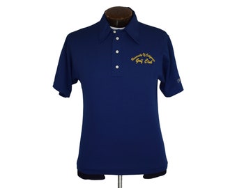 Vintage 70s UC Golf Club Polo Shirt, 1970s University of California Shirt, Russell Athletic Polo, Size M Medium