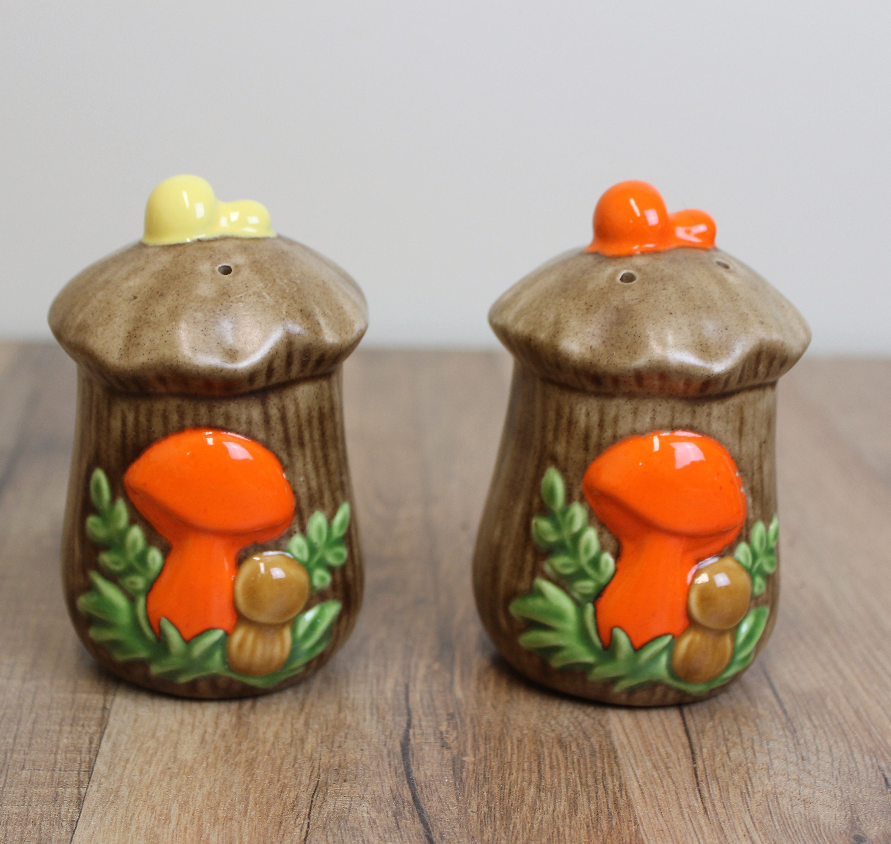Retro Ceramic Mushroom Salt and Pepper Shaker Set With Etsy