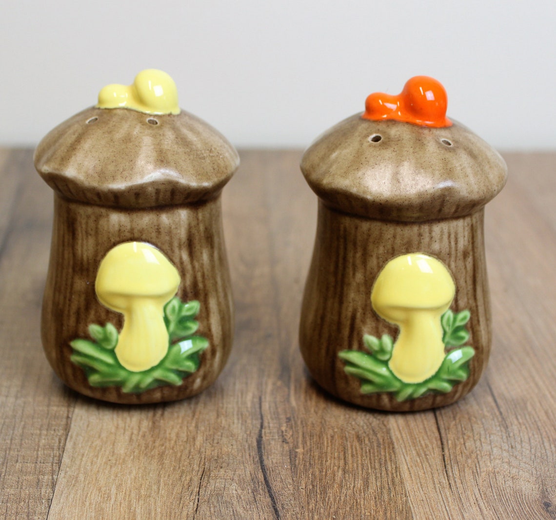Retro Ceramic Mushroom Salt and Pepper Shaker Set With Etsy