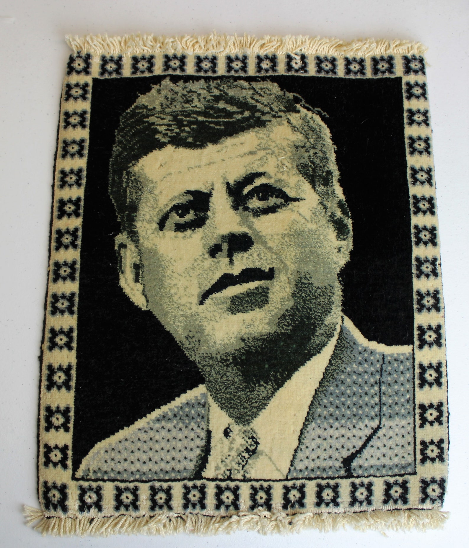 JFK John F Kennedy Tapestry Rug Wall Hanging Vintage 1960s Etsy
