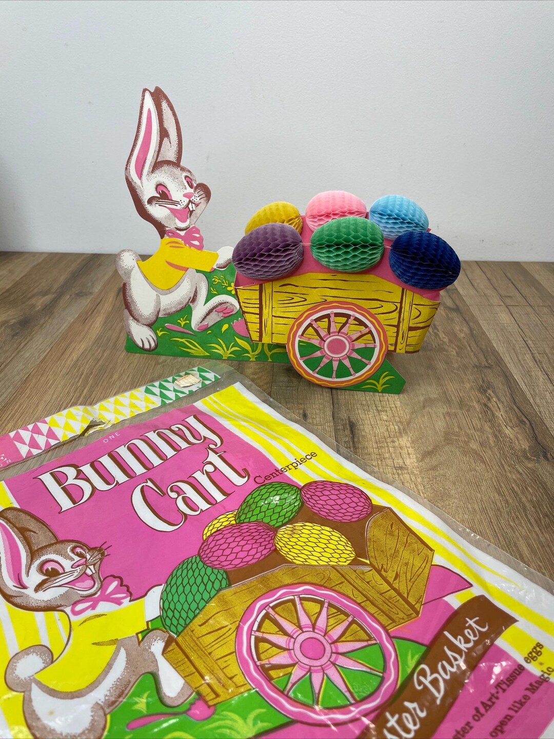Easter Bunny Cart With Honeycomb Tissue Paper Eggs Beistle Original ...