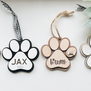 Pet memorial ornament, Paw Print Ornament, Pet memorial gift, New pet gift, Personalized Dog Ornament, Christmas Ornament