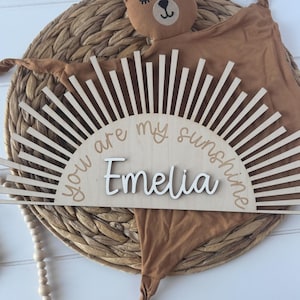 Personalized You Are My Sunshine Nursery Decor: Engraved Wood Wall Art
