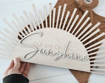 Our Ray of sunshine wall art, nursery shelf decor, boho nursery decor, our ray of sunshine decor, sunshine baby shower, gift for baby