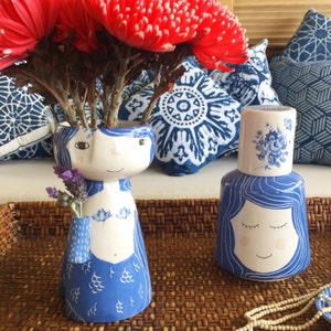 Vase haut en céramique Yemanja Vase en céramique Vase Vase à fleurs Céramique et poterie Céramique image 5