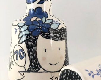 Personalised Ceramic Water Jug - Personalised Water Bottle - Water Pitcher - Ceramics and Pottery