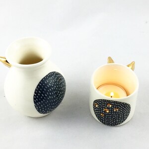 Ceramic tea light holder tea light jar tea light lantern tea light candle holder ceramics personalised image 2