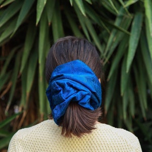 Royal Blue Giant Scrunchie Beautiful Women Oversized Scrunchie Purple Oversized Designer Scrunchie Giant Bun Holder Large Blue Scrunchie