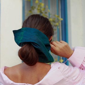 LAST Square Scrunchie, Amazing Oversized Silk Scrunchie, Bun Holder, Giant Square Scrunchie, Large Scrunchies Handmade, Oversized Hair Tie
