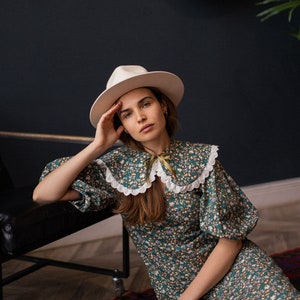 Amazing Statement Removable Collar Oversized Floral Prairie Collar Detachable Reversible Collar Women Dress Blouse Shirt Collar Gift for her image 7